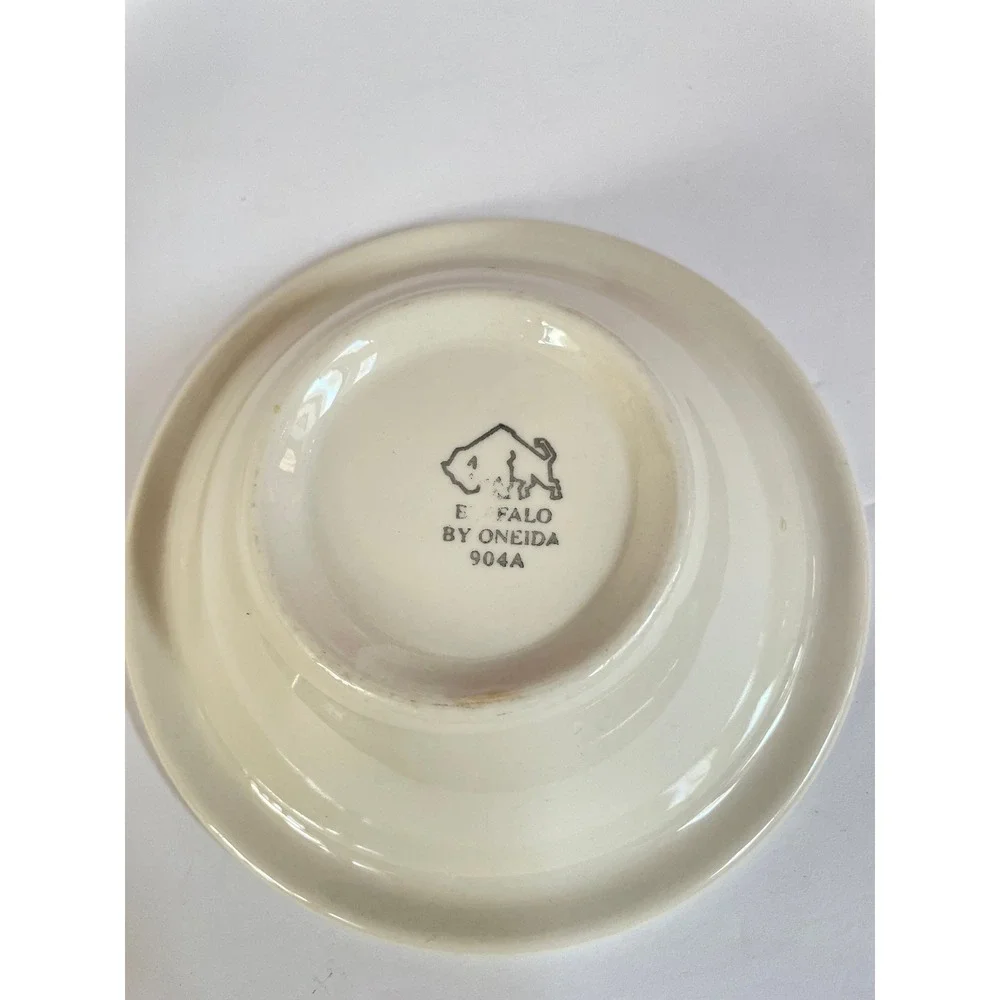 Vintage Cream Ironstone Oneida Buffalow Fruit Bowls Set of 8‎ Off White Ceramic